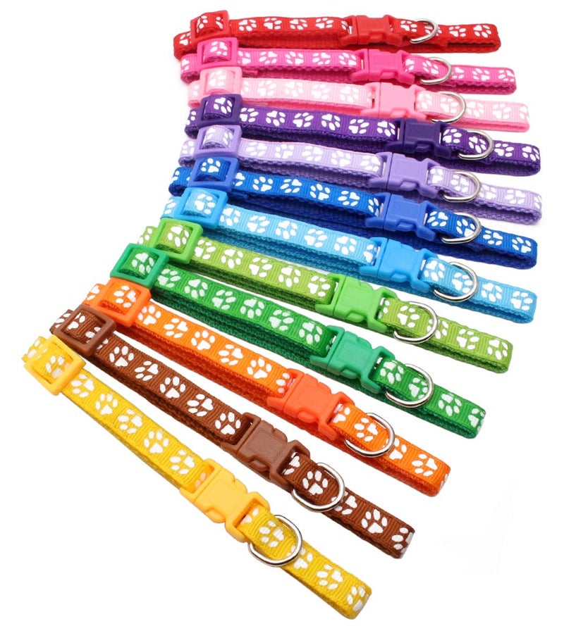 YOY 12 pcs/Set Soft Nylon Puppy Whelping ID Collars - Adjustable Reusable Washable Baby Dog ID Bands Pet Identification for Breeders, Neck 8" - 13" - Image 1